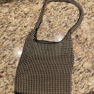 Black and gold Zara shoulder bag